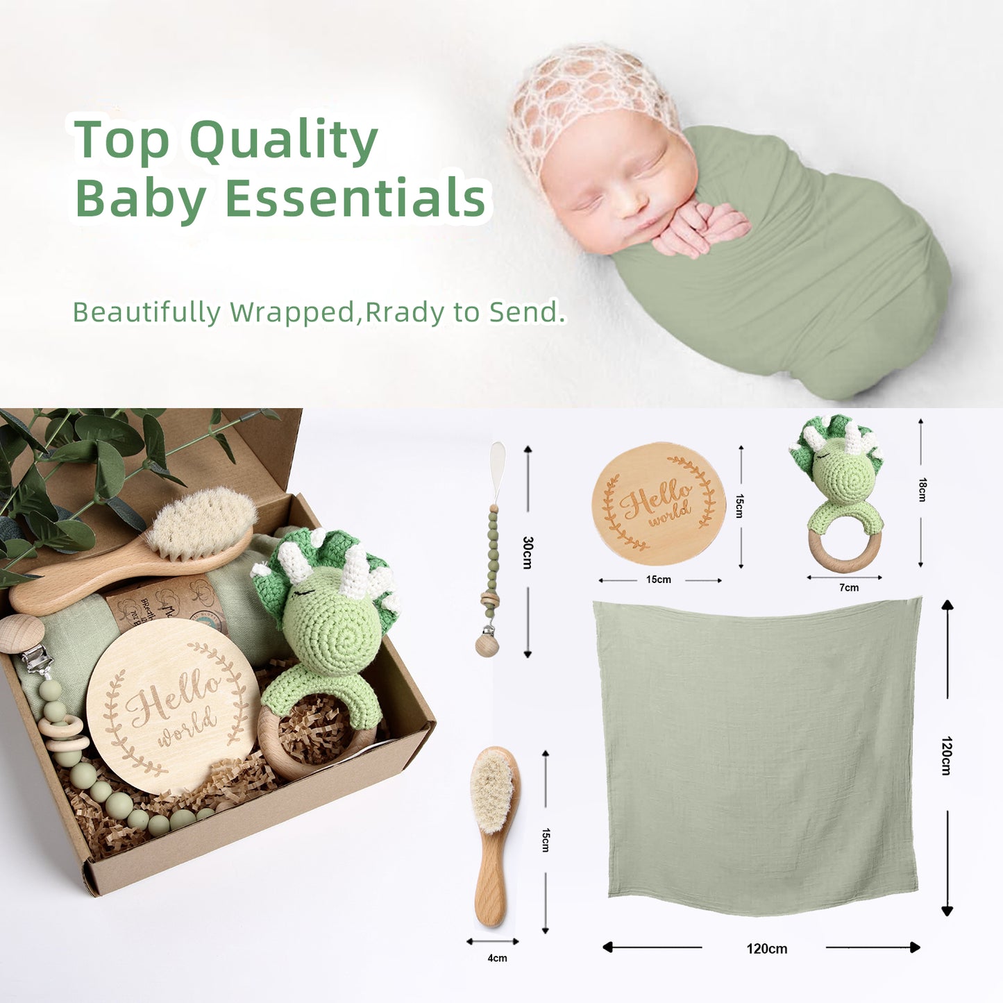 5 Piece Newborn Baby Gift Box Set-Dinosaur