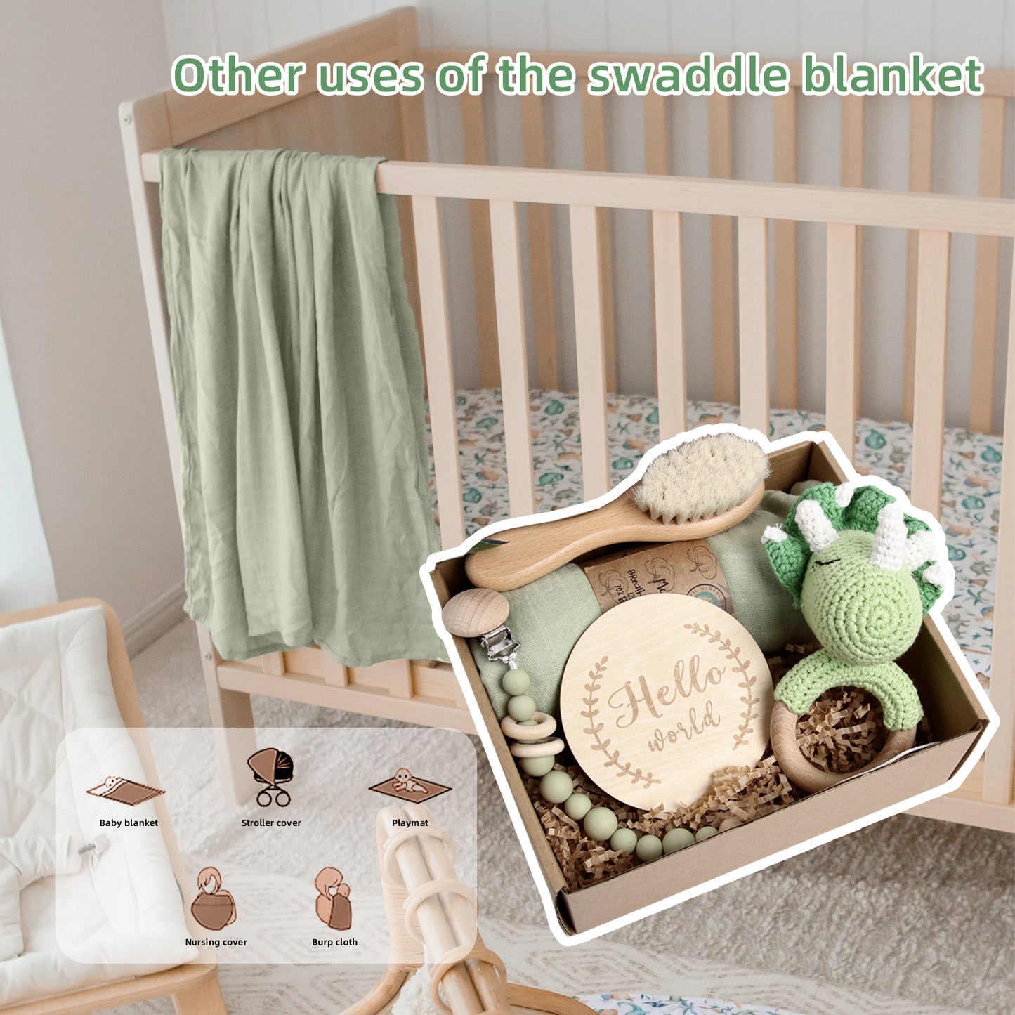 5 Piece Newborn Baby Gift Box Set-Dinosaur