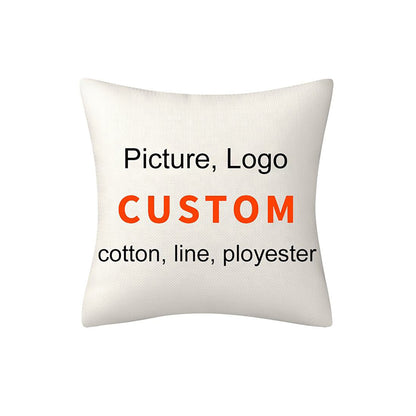 Custom Cotton & Linen Pillowcase | Personalized Logo & Design