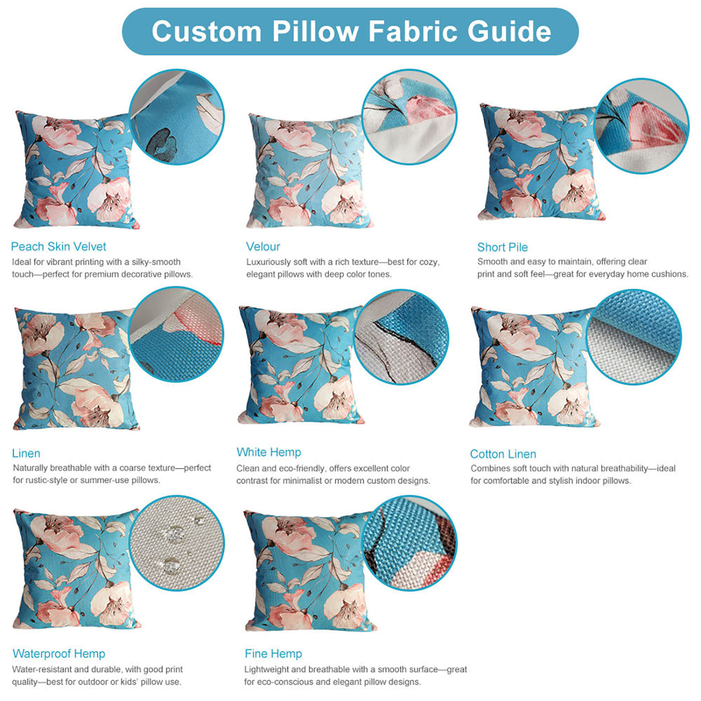 Custom Cotton & Linen Pillowcase | Personalized Logo & Design