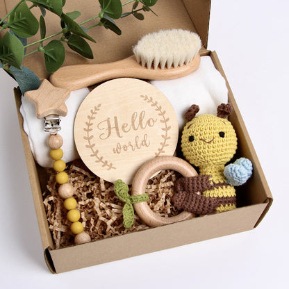 5 Piece Newborn Baby Gift Box Set-Bee