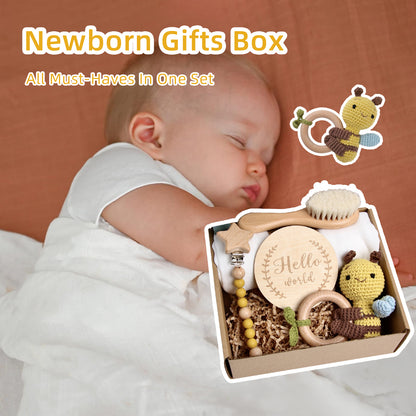 5 Piece Newborn Baby Gift Box Set-Bee