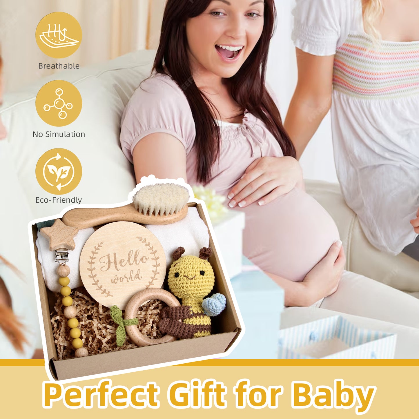 5 Piece Newborn Baby Gift Box Set-Bee