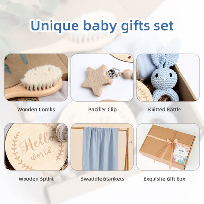 5 Piece Newborn Baby Gift Box Set-Blue Bunny