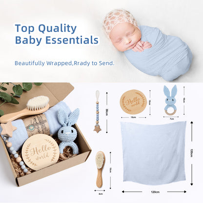 5 Piece Newborn Baby Gift Box Set-Blue Bunny