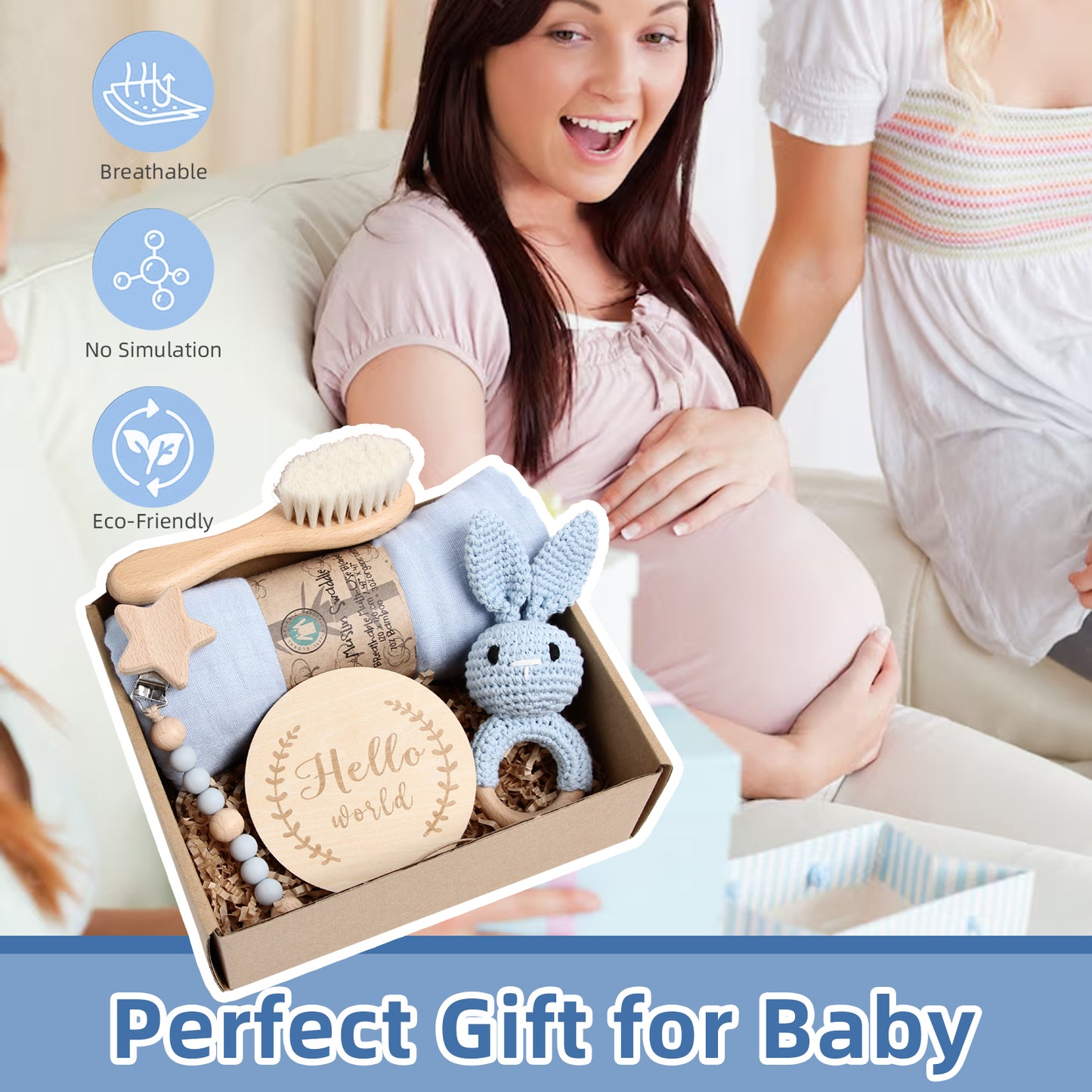 5 Piece Newborn Baby Gift Box Set-Blue Bunny