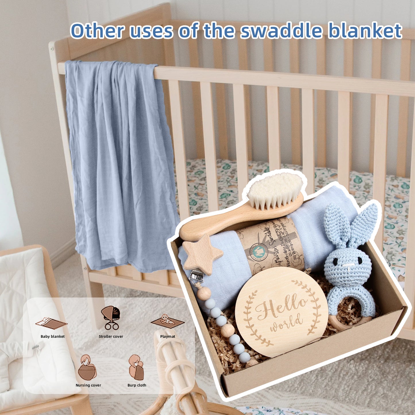 5 Piece Newborn Baby Gift Box Set-Blue Bunny