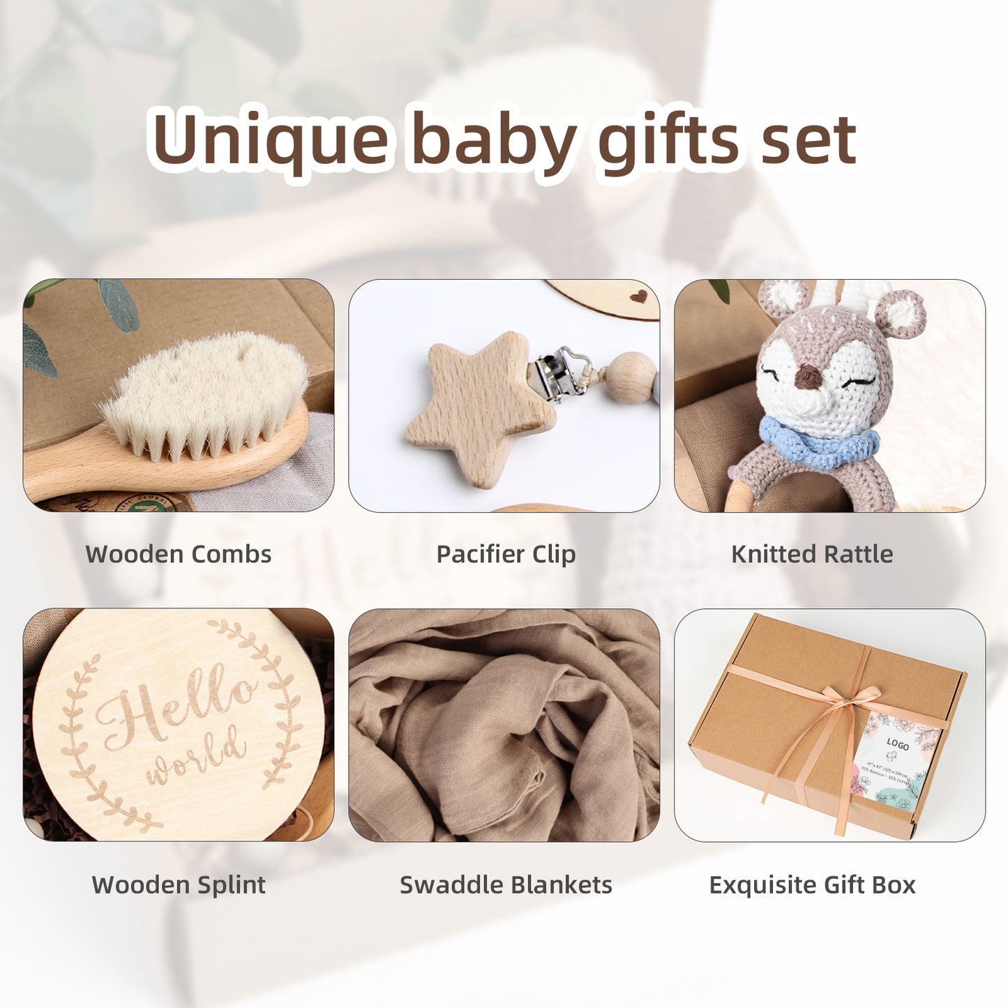 5 Piece Newborn Baby Gift Box Set-Blue Deer