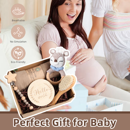 5 Piece Newborn Baby Gift Box Set-Blue Deer