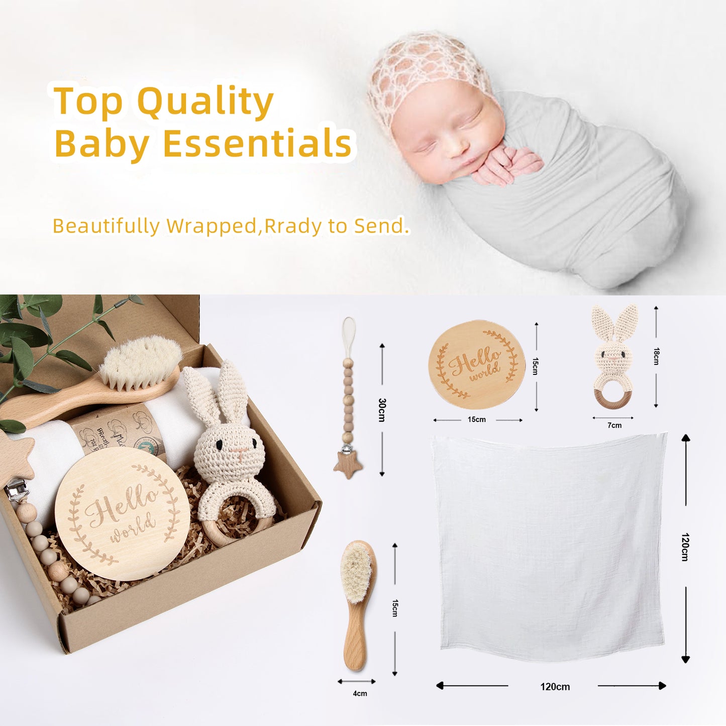 5 Piece Newborn Baby Gift Box Set-Bunny