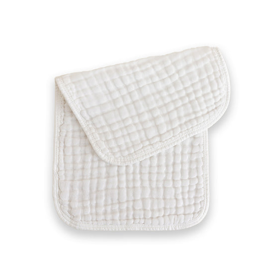 Cotton Muslin Baby Burp Cloths-White