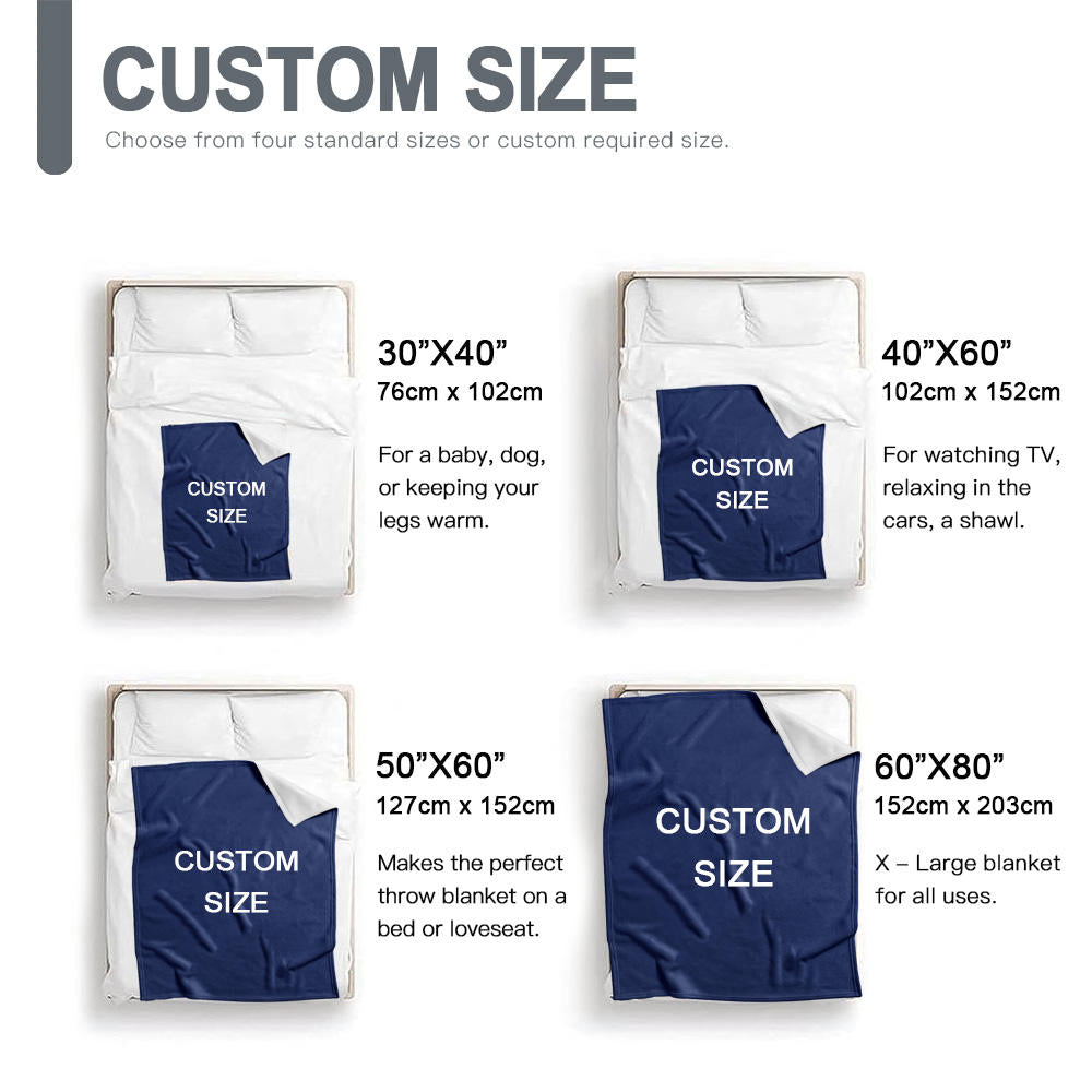 Double Layer Sherpa Flannel Fleece Blanket | Digital Print Cozy Throw
