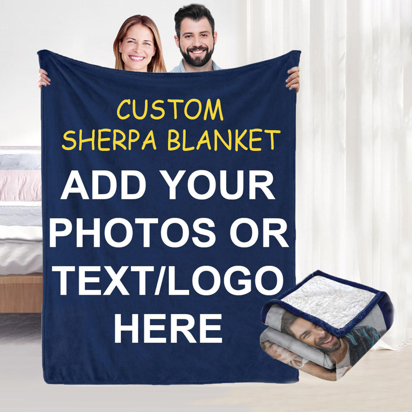 Double Layer Sherpa Flannel Fleece Blanket | Digital Print Cozy Throw