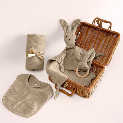 5 Piece Baby Gift Baskets-Dark Khaki