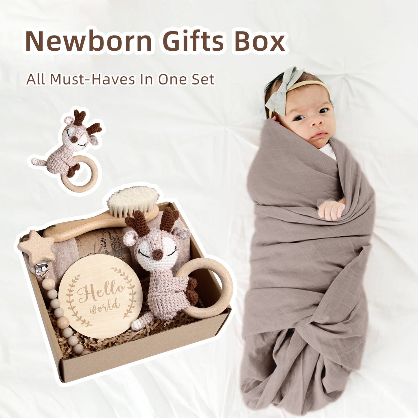 5 Piece Newborn Baby Gift Box Set-Deer 1