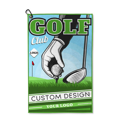 Custom Waffle Pattern Microfiber Golf Towel with Clip