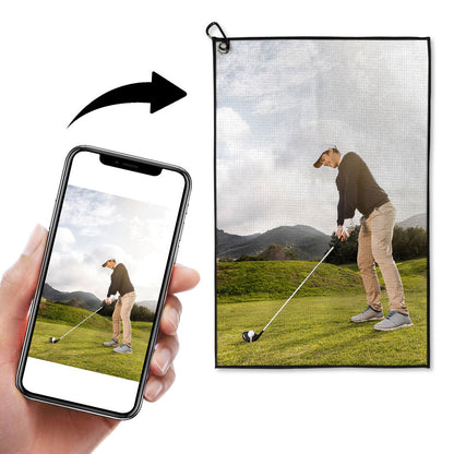 Custom Waffle Pattern Microfiber Golf Towel with Clip