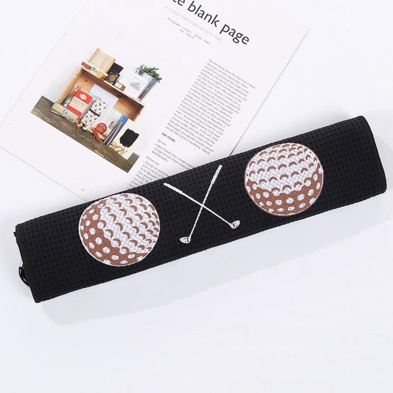 Custom Waffle Pattern Microfiber Golf Towel with Clip