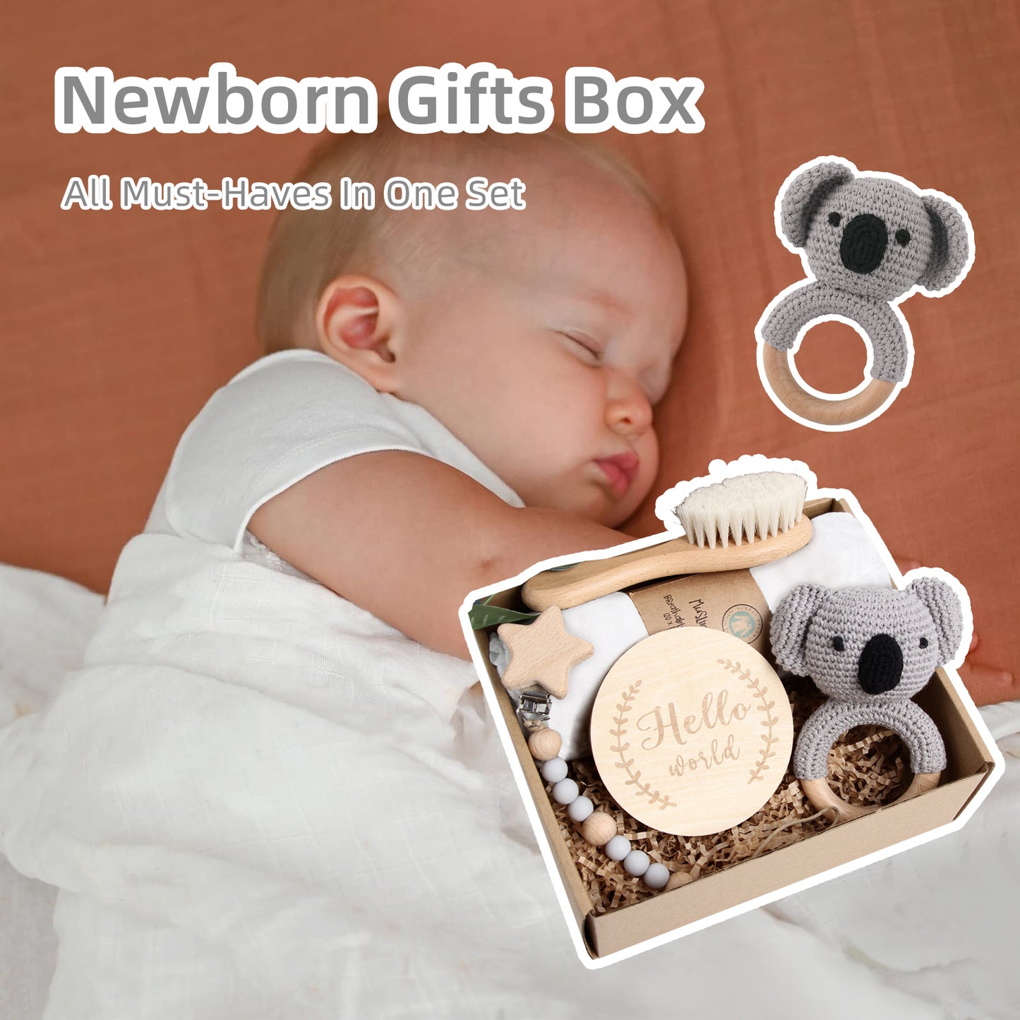 5 Piece Newborn Baby Gift Box Set-Bear