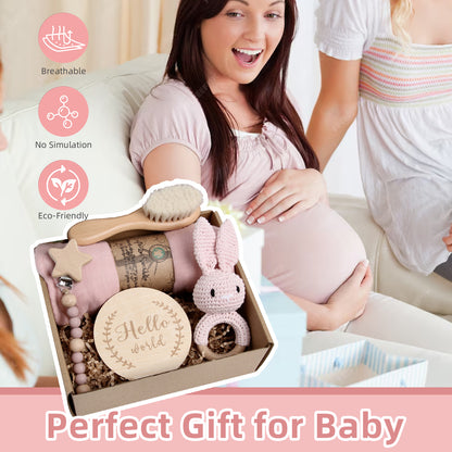 5 Piece Newborn Baby Gift Box Set-Pink Bunny