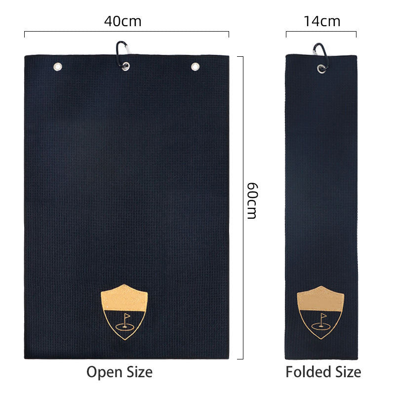 Waffle Weave Microfiber Golf Towel with Carabiner Clip