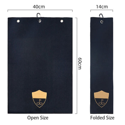 Waffle Weave Microfiber Golf Towel with Carabiner Clip