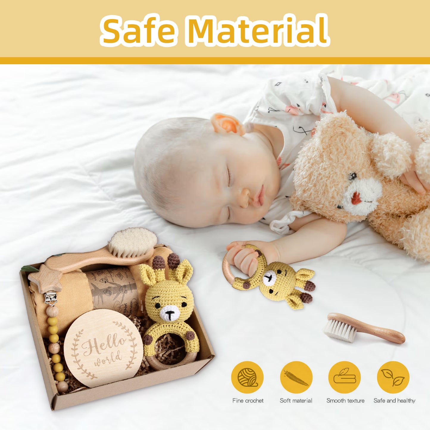 5 Piece Newborn Baby Gift Box Set-Yellow Deer