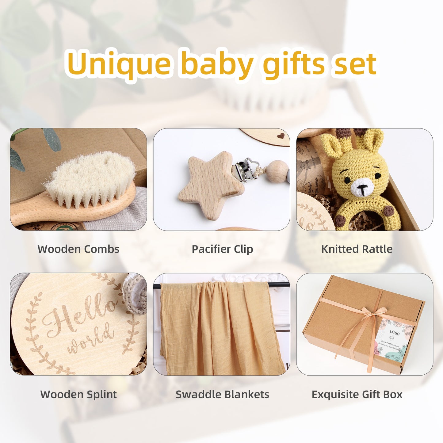 5 Piece Newborn Baby Gift Box Set-Yellow Deer