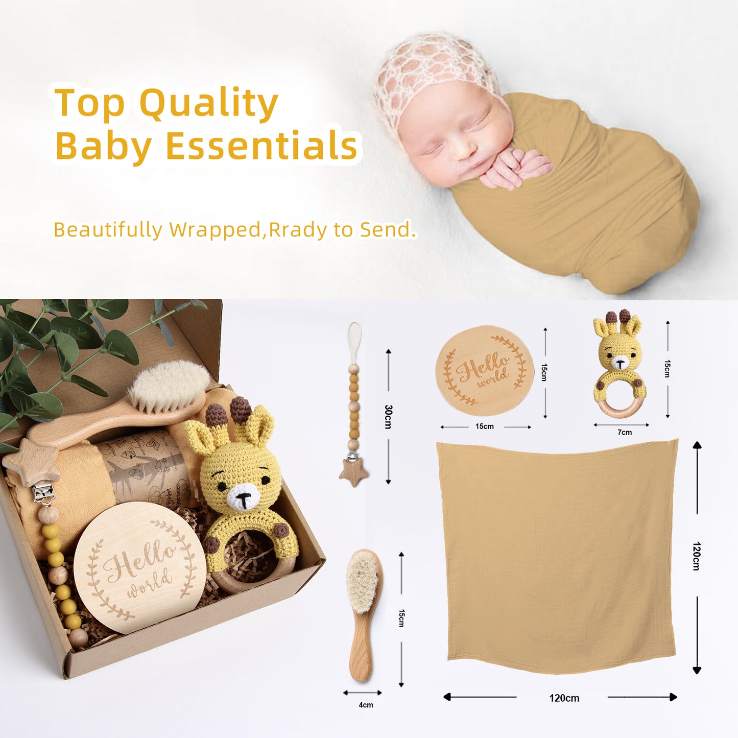 5 Piece Newborn Baby Gift Box Set-Yellow Deer