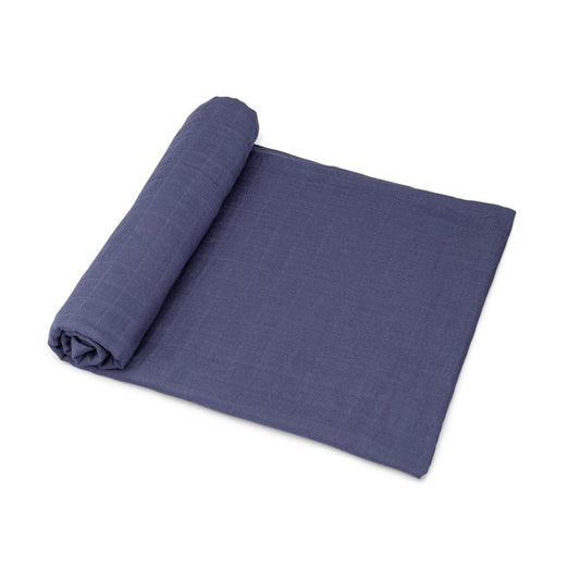 Bamboo Cotton Muslin Swaddle Blanket-Blue