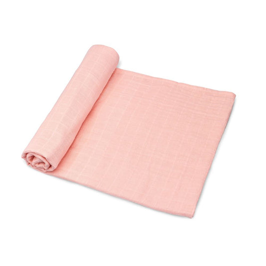 Bamboo Cotton Muslin Swaddle Blanket-Light Pink