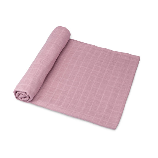 Bamboo Cotton Muslin Swaddle Blanket-Mauve