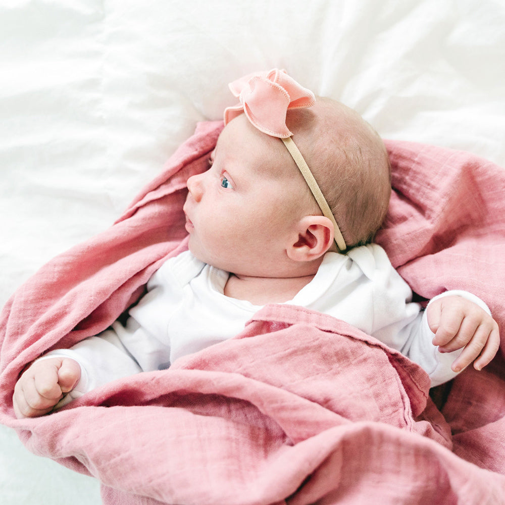 Bamboo Cotton Muslin Swaddle Blanket-Pink