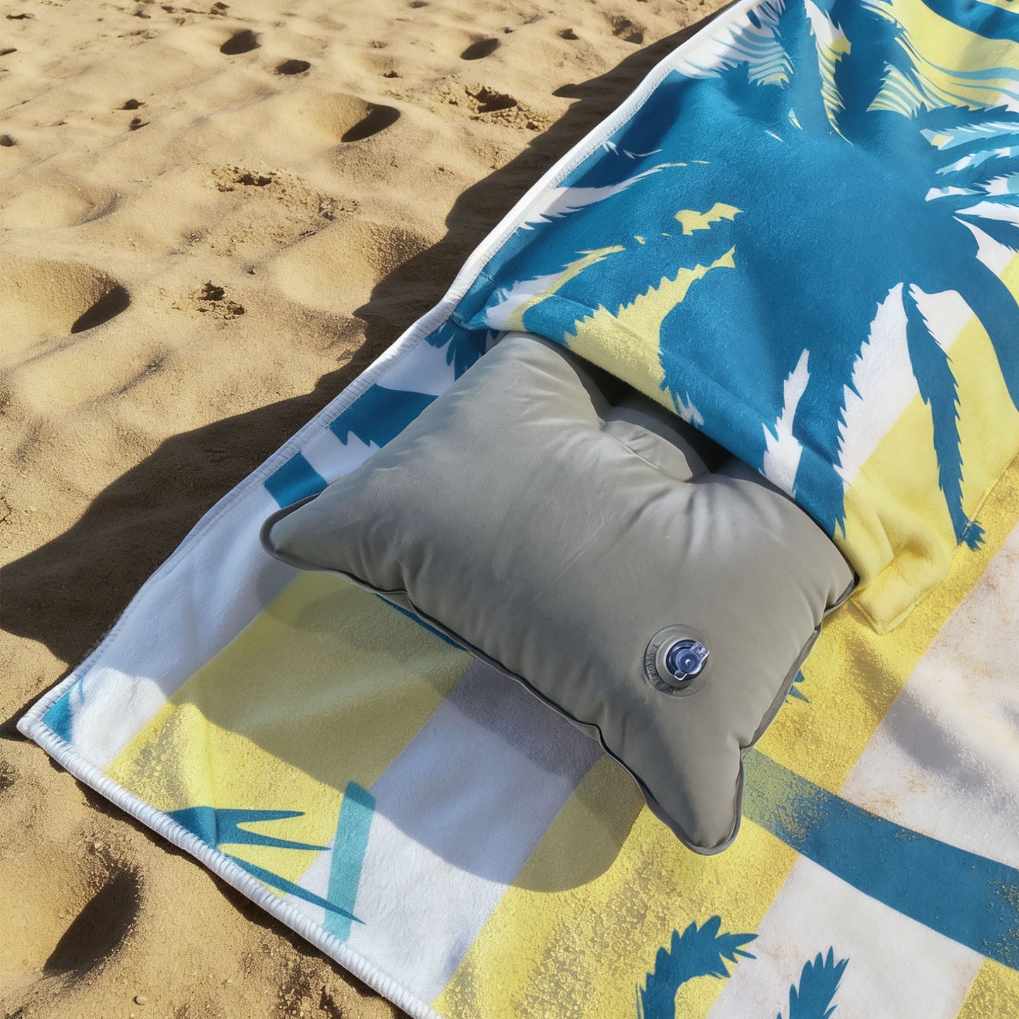 Sand Free Beach Towel with Magnetic Corners & Pillow Pocket
