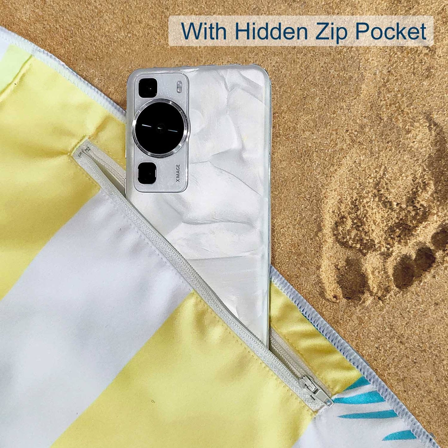 Sand Free Beach Towel with Magnetic Corners & Pillow Pocket