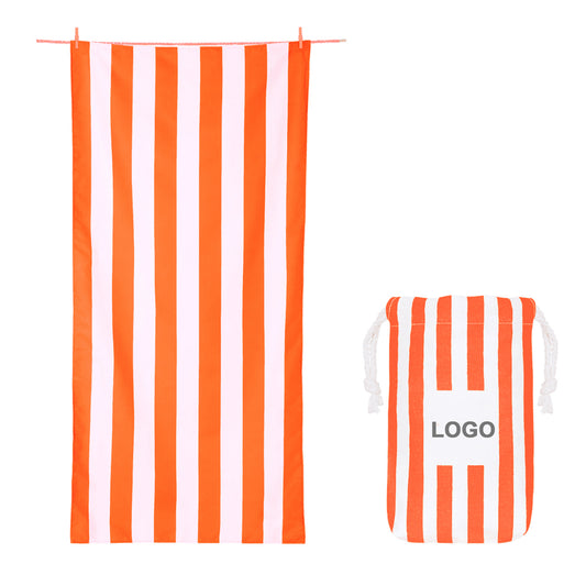 Striped Sand Free Beach Towel with Carry Bag | Quick Dry
