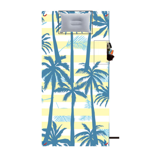 Sand Free Beach Towel with Magnetic Corners & Pillow Pocket