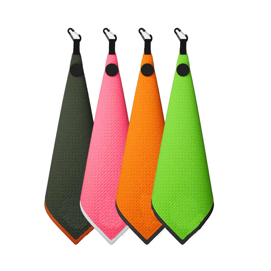 Microfiber Waffle Weave Magnetic Golf Towel with Carabiner Clip